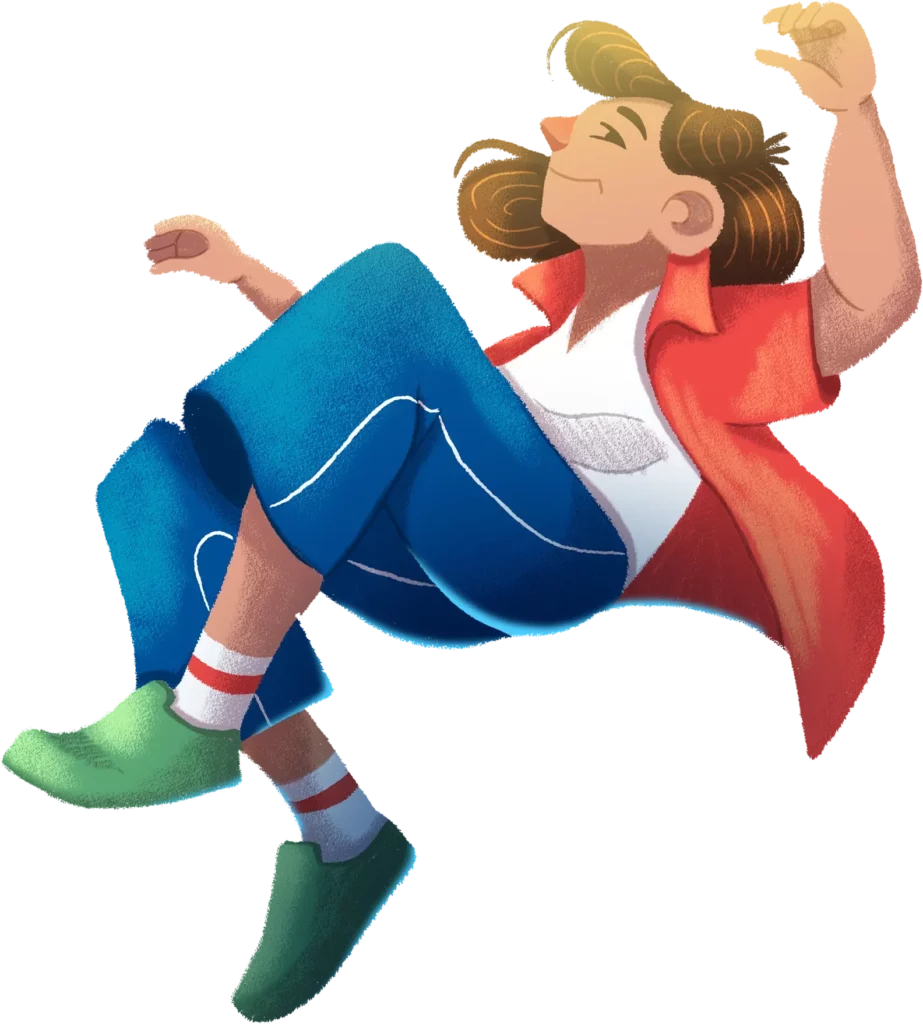 Illustration fille qui saute